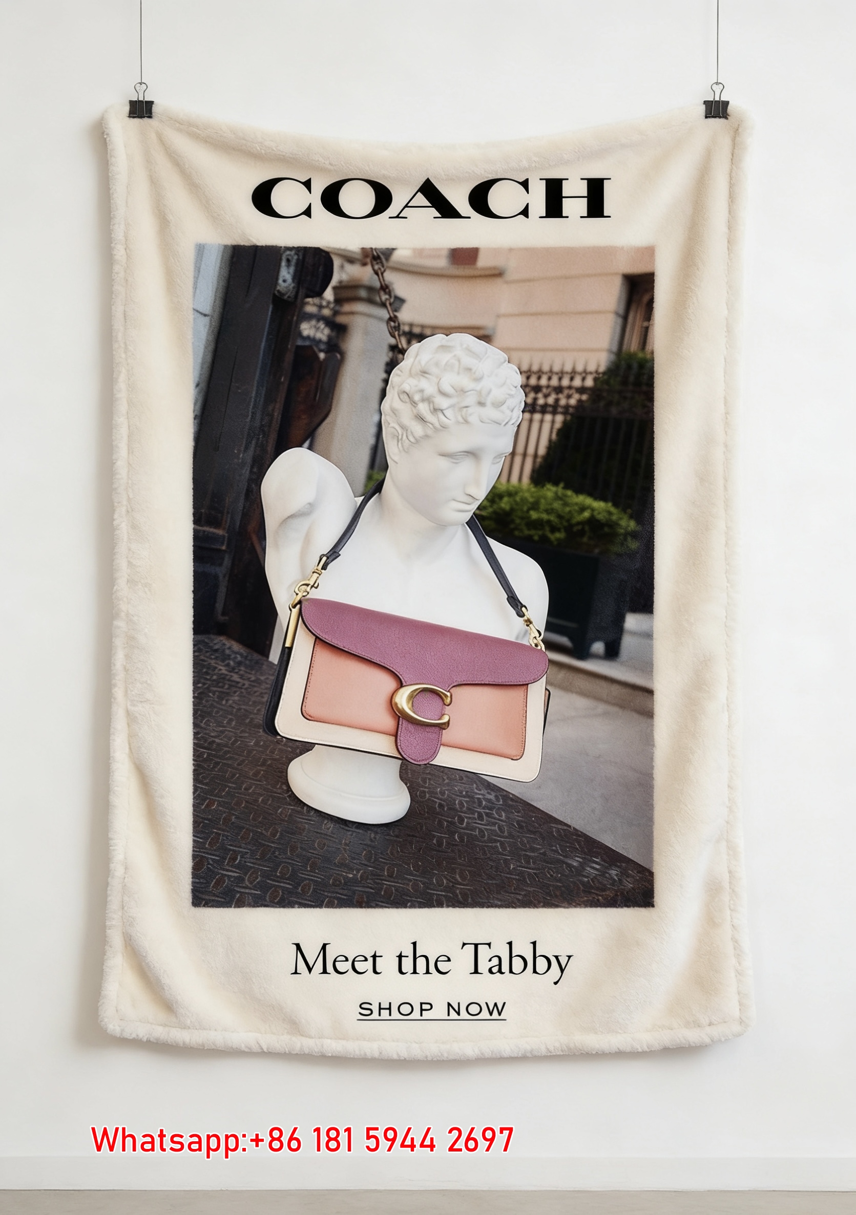 Coach Tabby Bag Print Flannel Fleece Throw Blanket C064